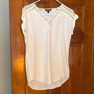 Express Women's Cream Lace Accent Blouse